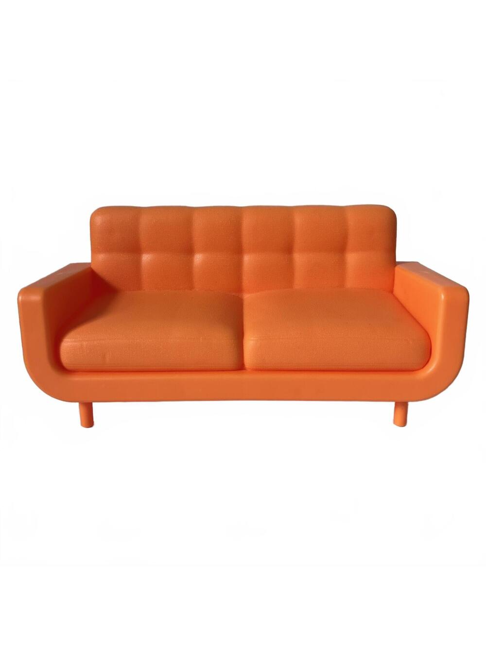 Mattel Barbie Dollhouse Furniture Orange Sofa Couch HDY77